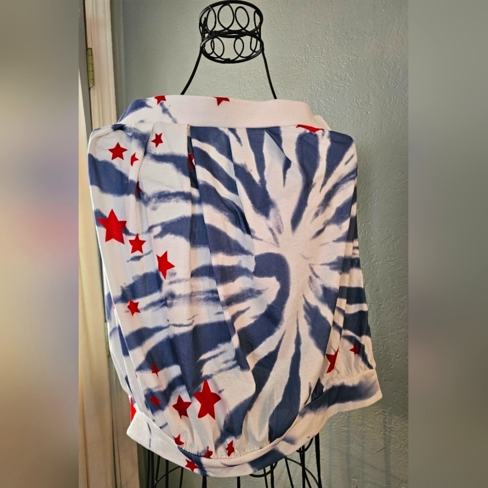 NWOT Patriotic Tie-Dye Star Print Halter Top​​​